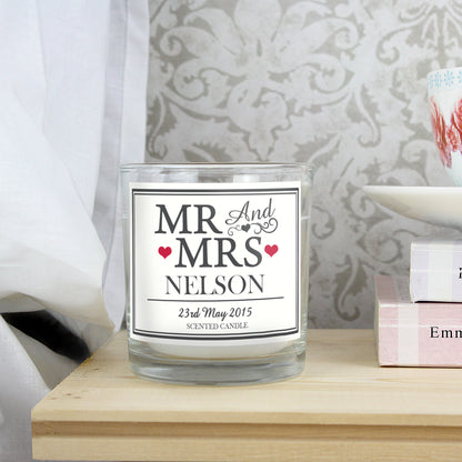 Personalised Mr & Mrs Scented Jar Candle - Personalise It!