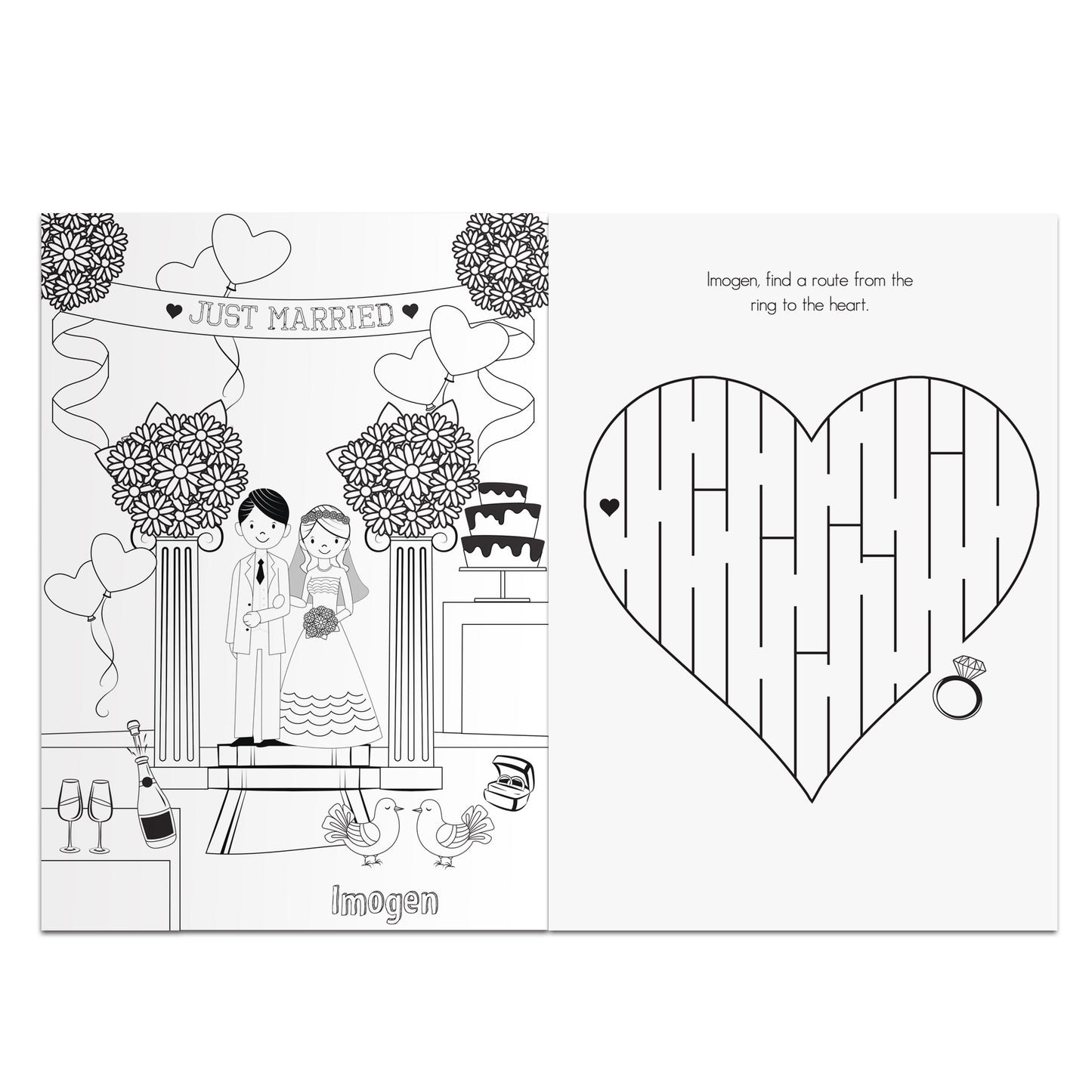 Personalised Wedding Activity Book for Girls - Personalise It!