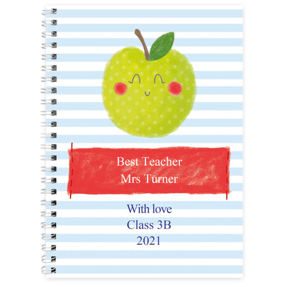 Personalised Apple for the Teacher A5 Notebook - Personalise It!