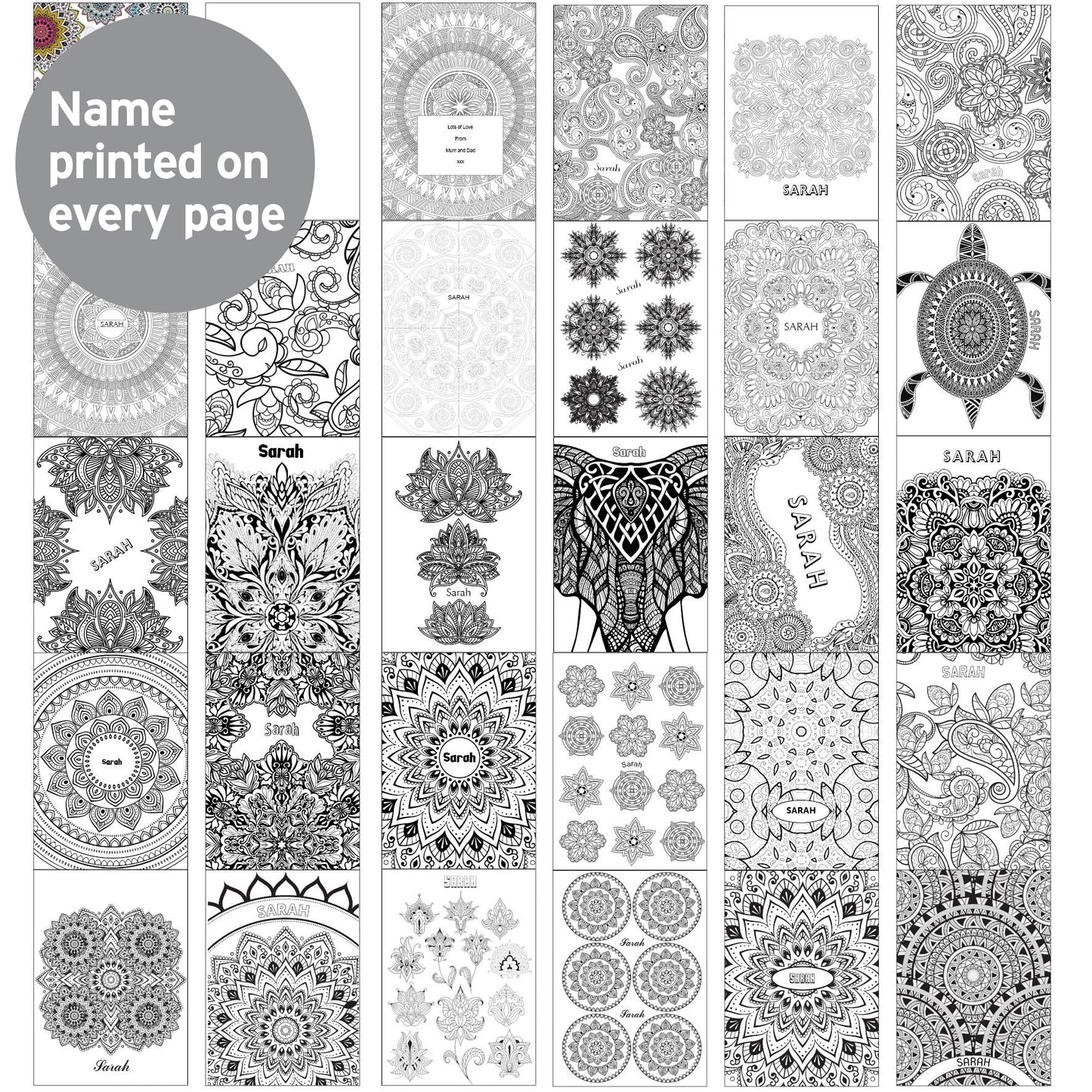 Personalised Mandala Colouring Book - Personalise It!