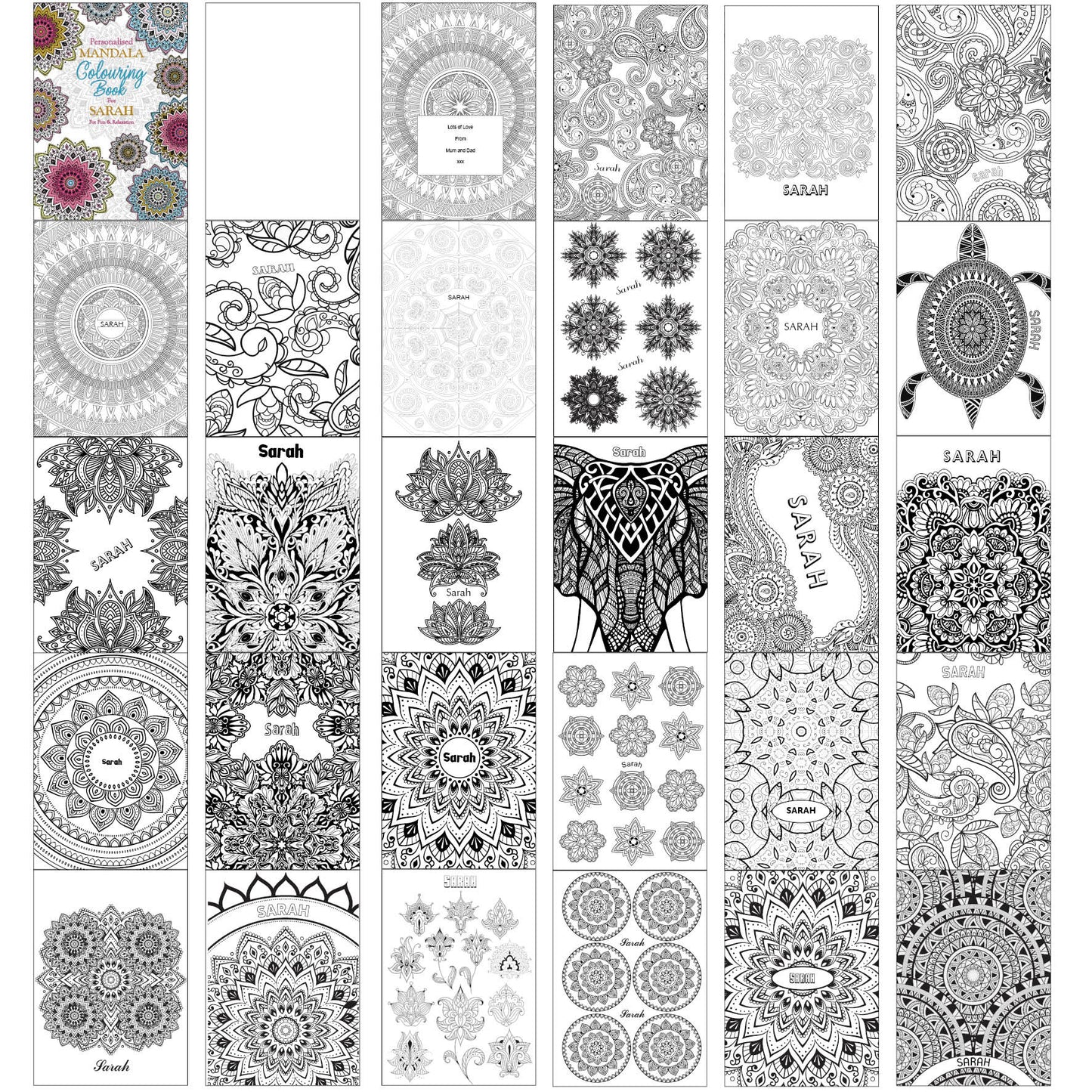 Personalised Mandala Colouring Book - Personalise It!