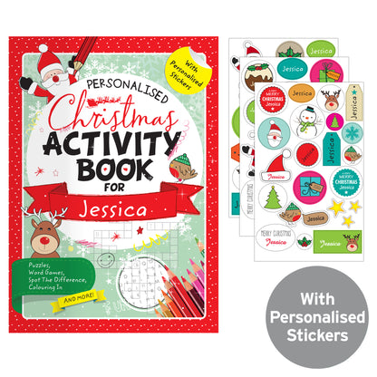 Personalised Christmas Activity Book with Stickers - Personalise It!