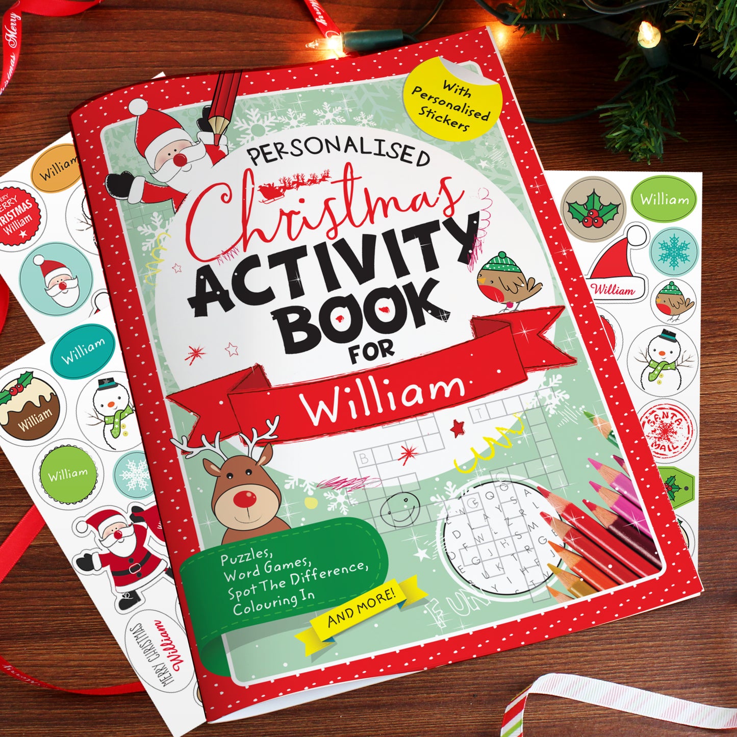 Personalised Christmas Activity Book with Stickers - Personalise It!