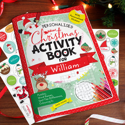 Personalised Christmas Activity Book with Stickers - Personalise It!