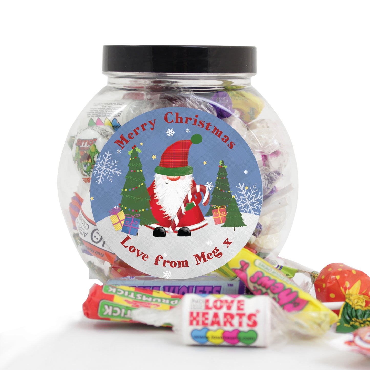 Personalised Tartan Santa Sweet Jar - Personalise It!