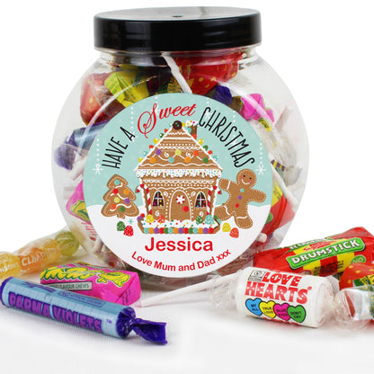 Personalised Gingerbread House Sweet Jar - Personalise It!