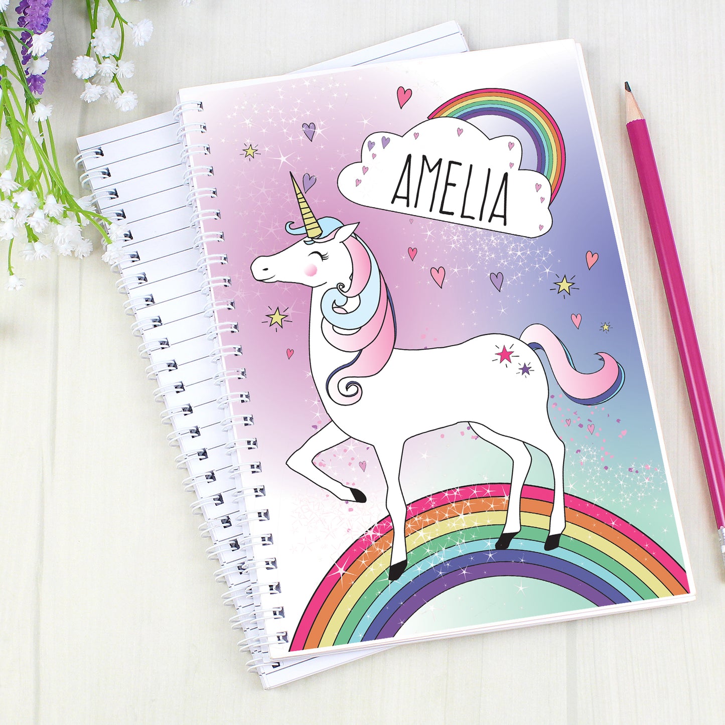 Personalised Unicorn A5 Notebook - Personalise It!