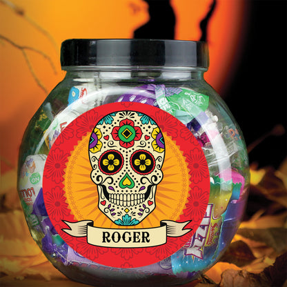 Personalised Sugar Skull Sweet Jar - Personalise It!