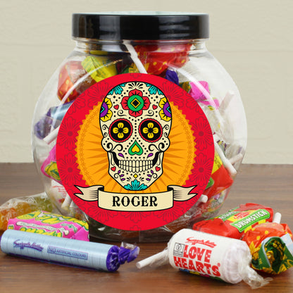 Personalised Sugar Skull Sweet Jar - Personalise It!