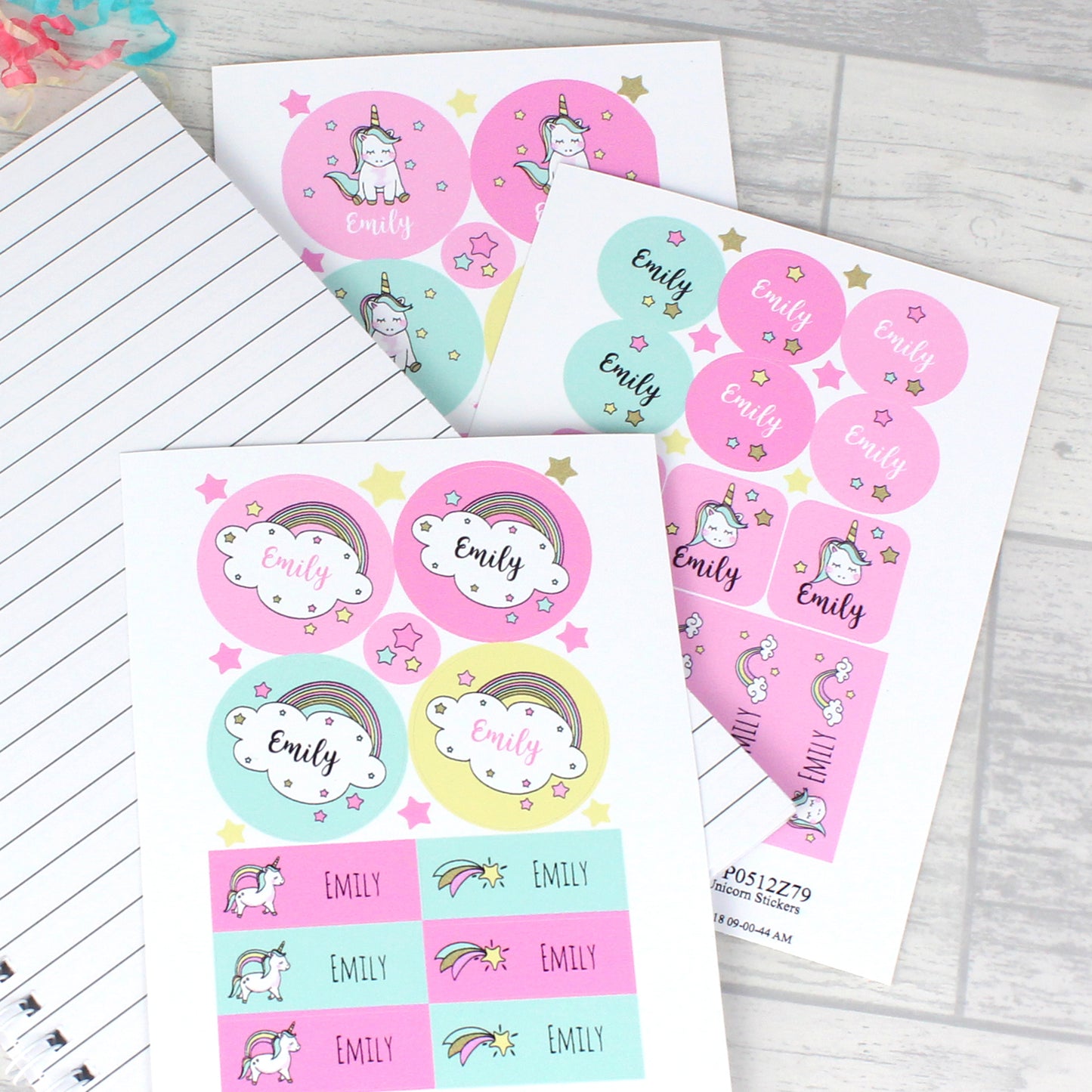 Personalised Baby Unicorn Sticker Set - Personalise It!