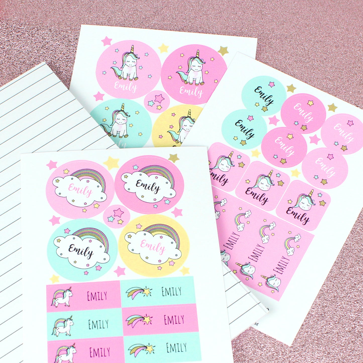 Personalised Baby Unicorn Sticker Set - Personalise It!