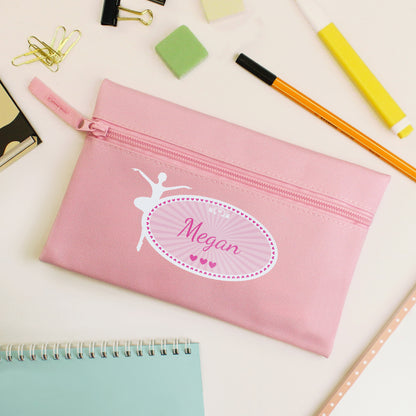 Personalised Ballerina Pink Pencil Case - Personalise It!