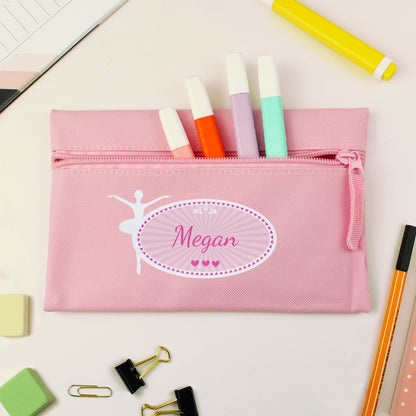 Personalised Ballerina Pink Pencil Case - Personalise It!