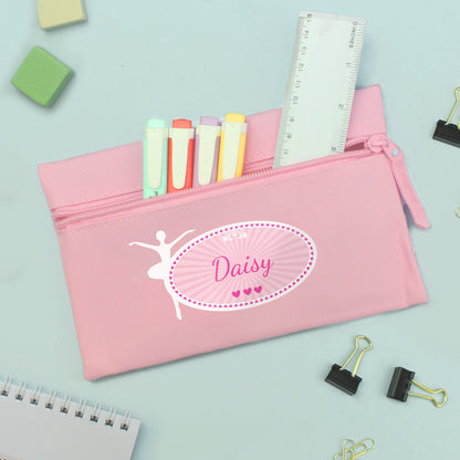Personalised Ballerina Pink Pencil Case - Personalise It!