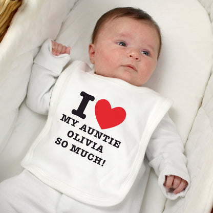 Personalised I HEART 0-3 Months Baby Bib - Personalise It!