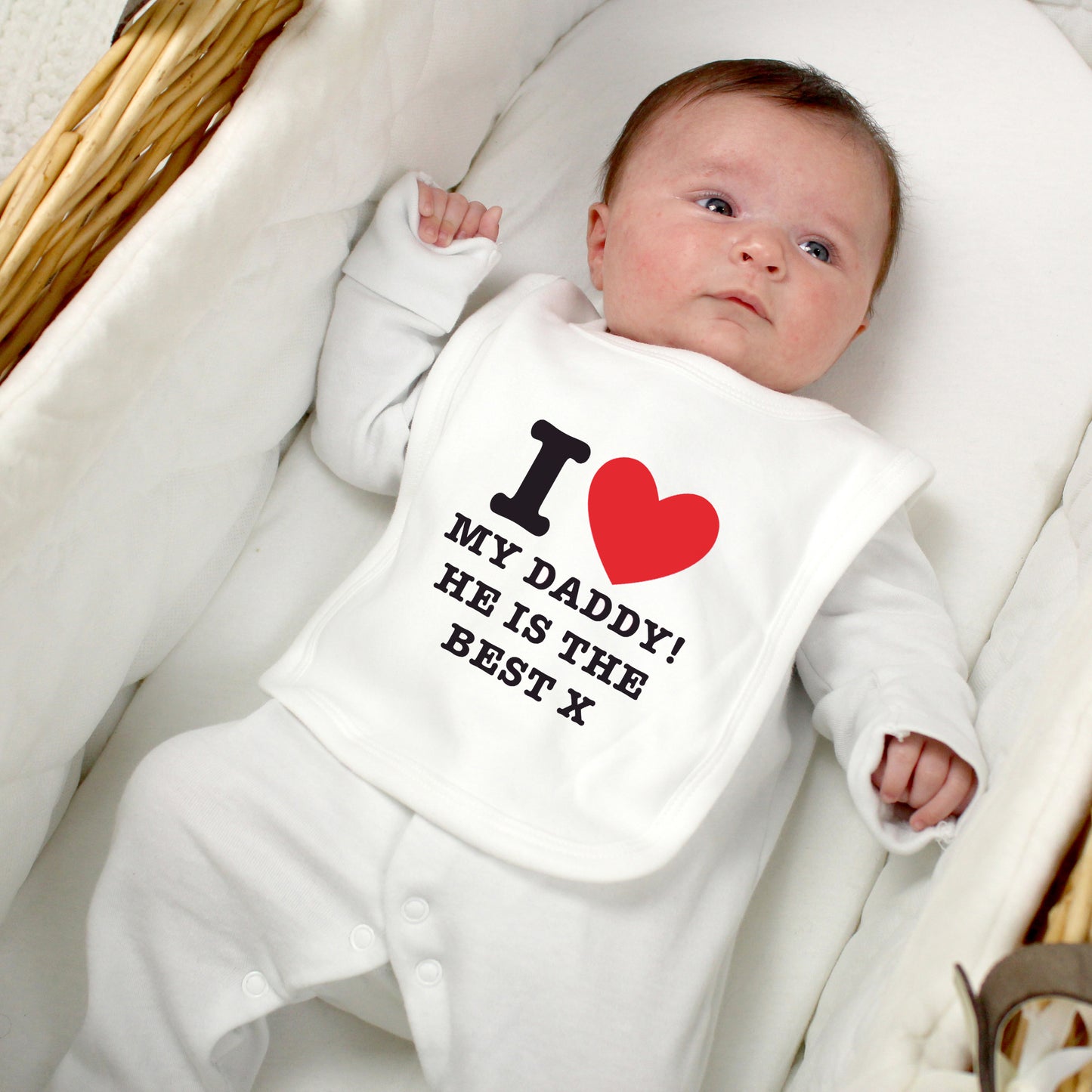 Personalised I HEART 0-3 Months Baby Bib - Personalise It!