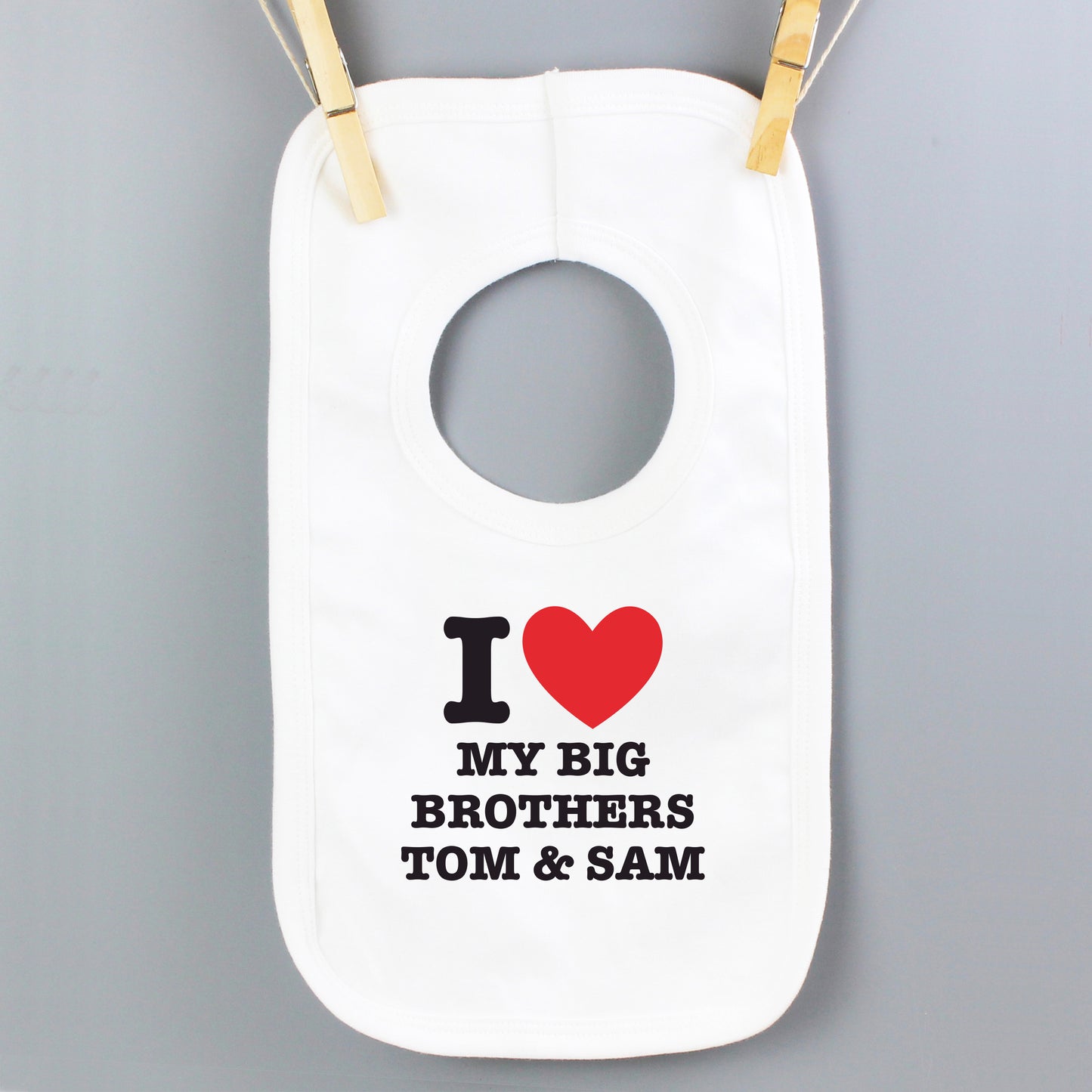 Personalised I HEART 0-3 Months Baby Bib - Personalise It!