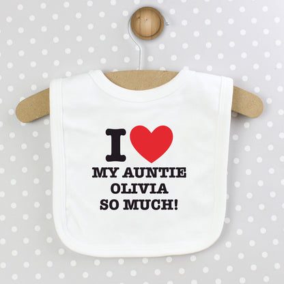Personalised I HEART 0-3 Months Baby Bib - Personalise It!