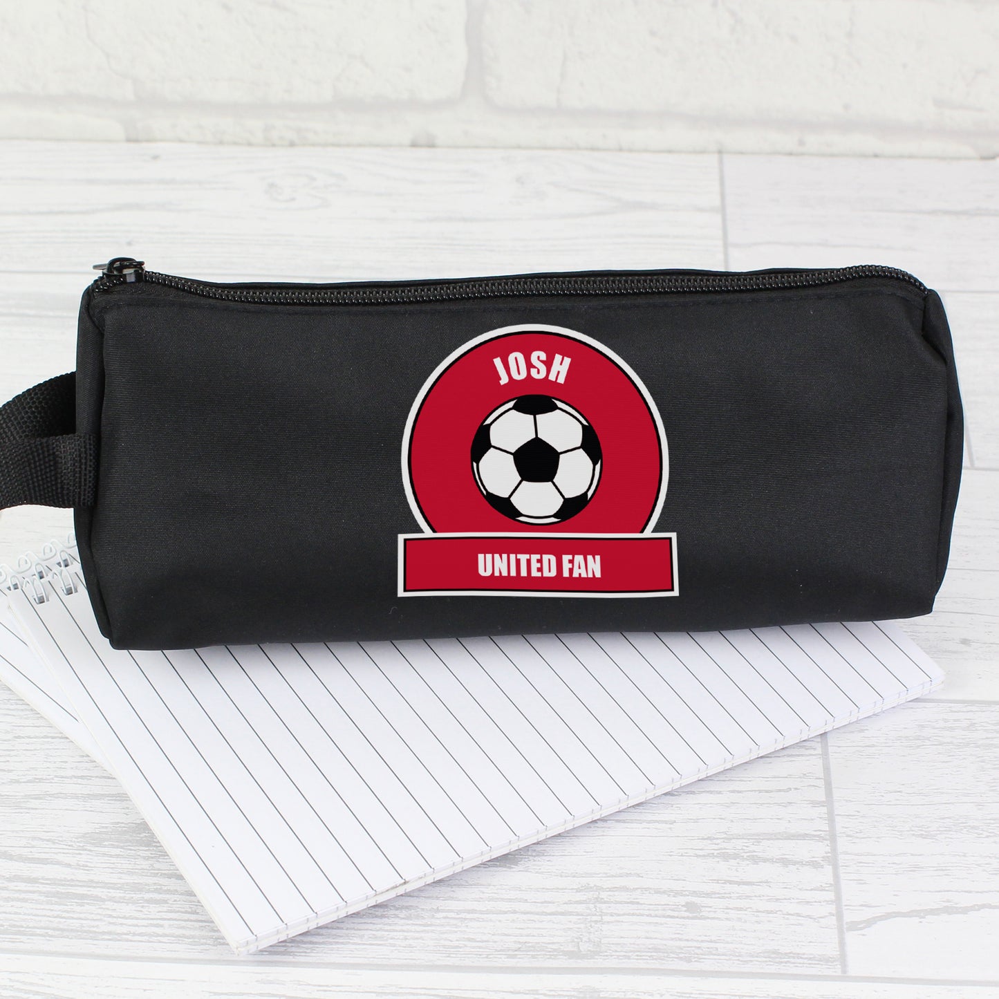 Personalised Red Football Fan Pencil Case - Personalise It!