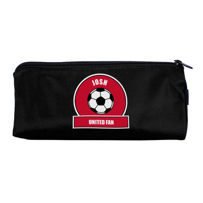 Personalised Red Football Fan Pencil Case - Personalise It!