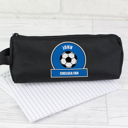 Personalised Dark Blue Football Fan Pencil Case - Personalise It!