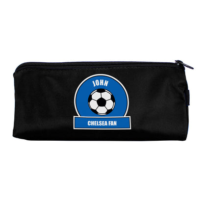 Personalised Dark Blue Football Fan Pencil Case - Personalise It!