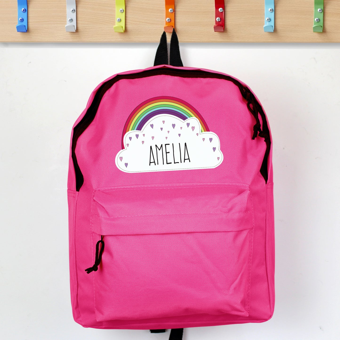 Personalised Rainbow Pink Backpack - Personalise It!