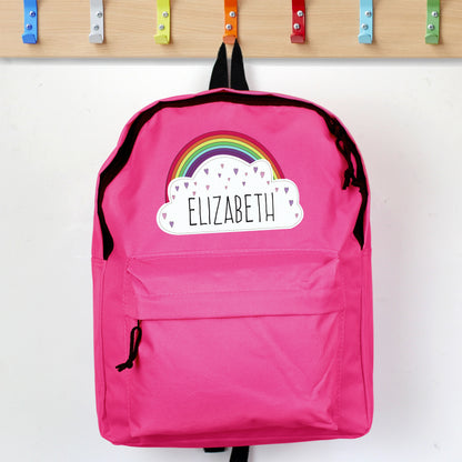 Personalised Rainbow Pink Backpack - Personalise It!