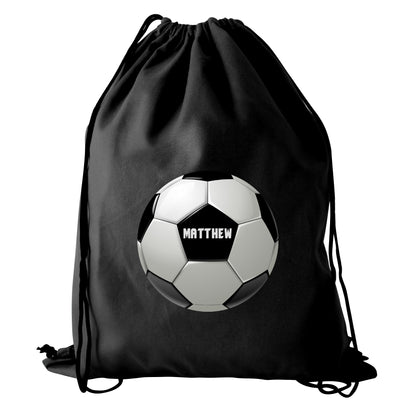 Personalised Football Black Swim & Kit Bag - Personalise It!