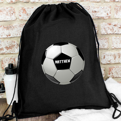 Personalised Football Black Swim & Kit Bag - Personalise It!