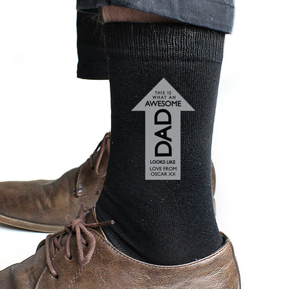 Personalised Awesome Dad Men's Socks - Personalise It!