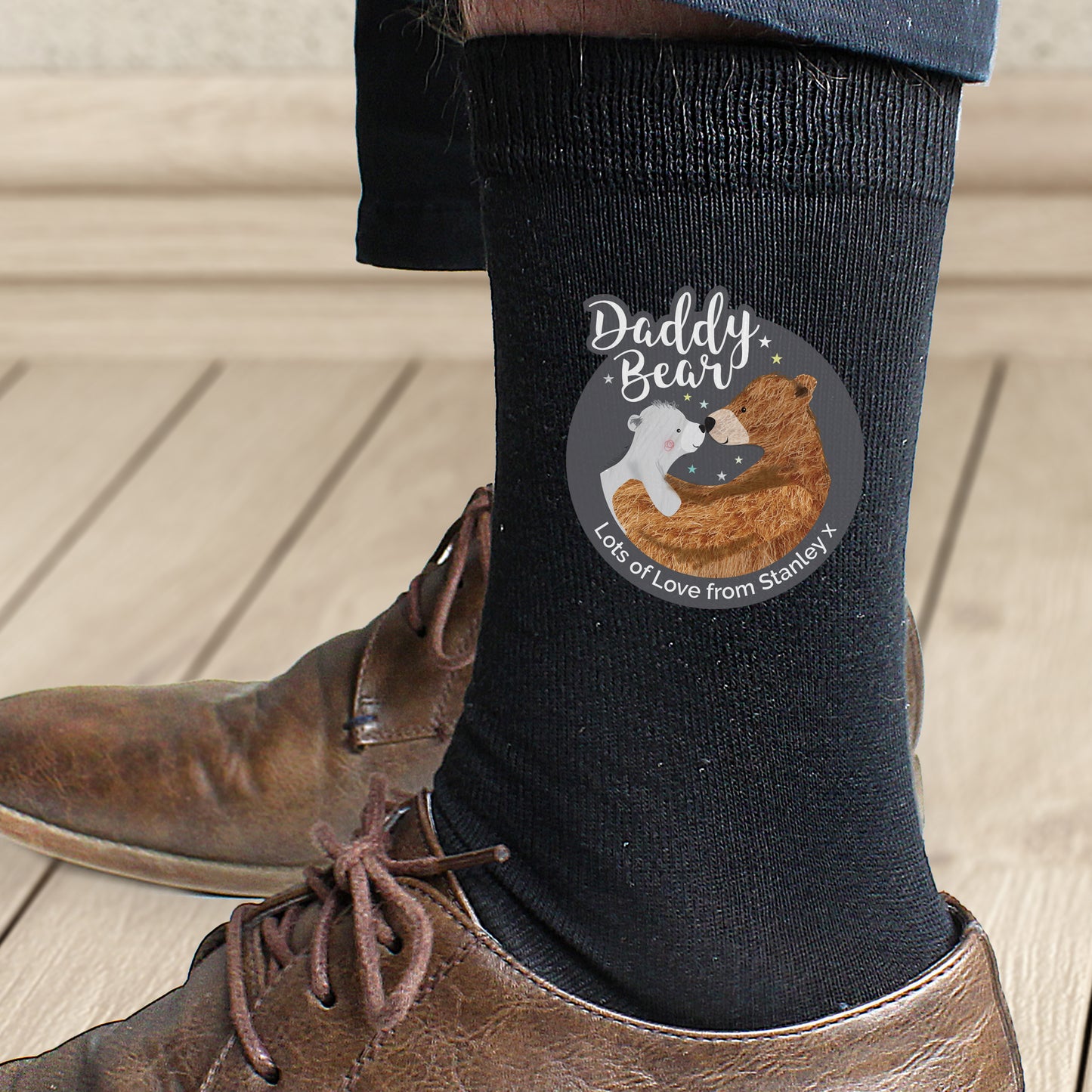 Personalised Daddy Bear Men's Socks - Personalise It!