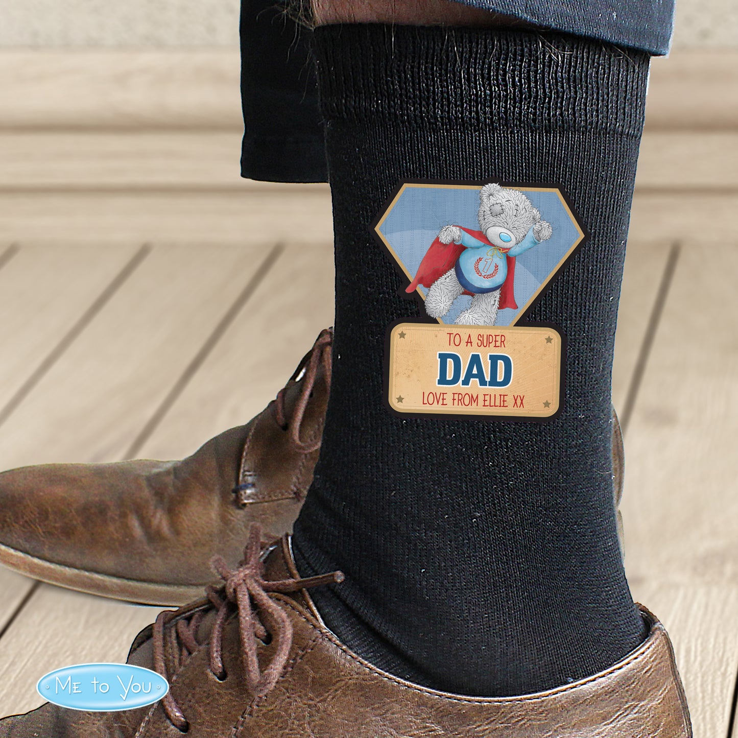Personalised Me To You Super Hero Mens Socks - Personalise It!