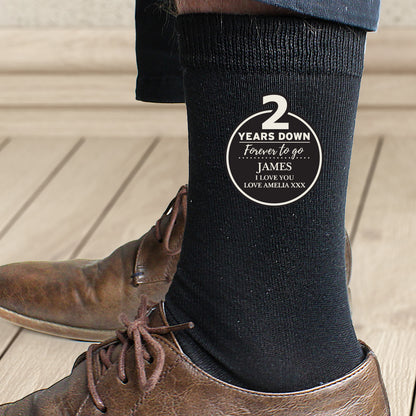 Personalised 2nd Anniversary Mens Socks - Personalise It!
