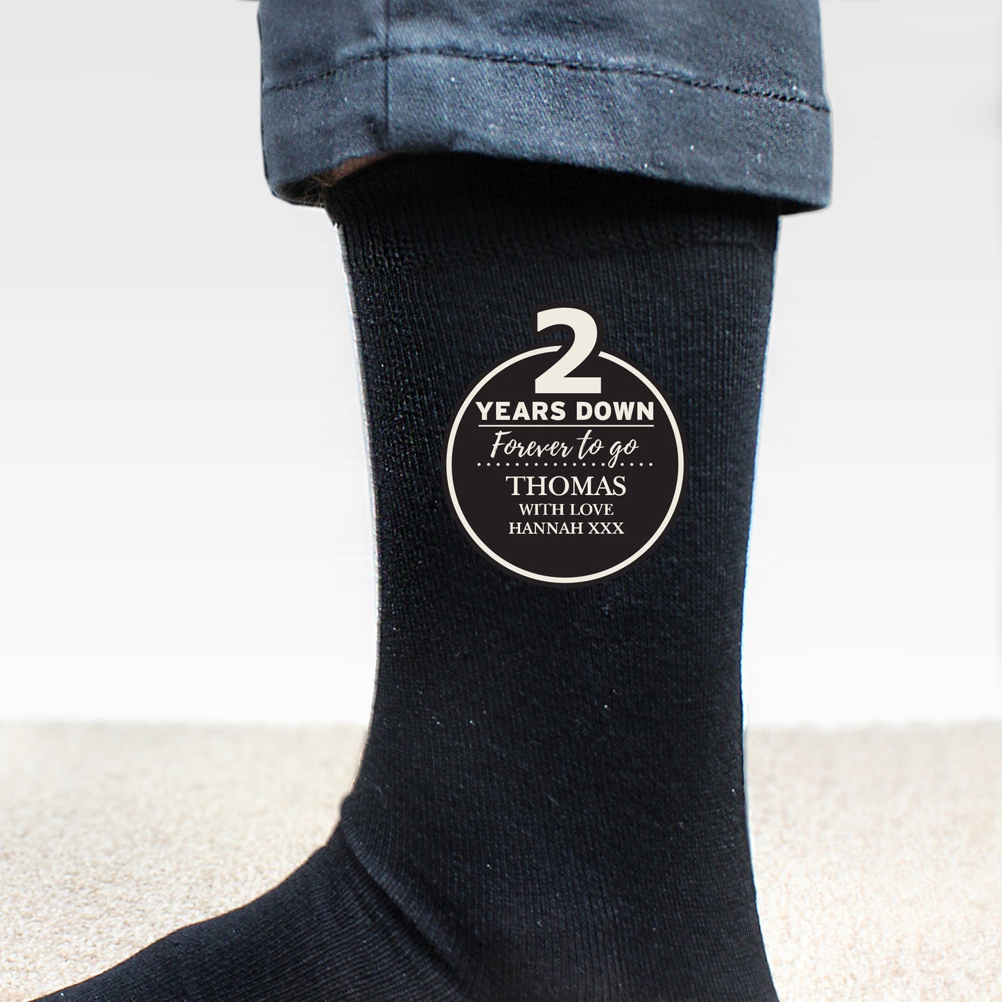 Personalised 2nd Anniversary Mens Socks - Personalise It!