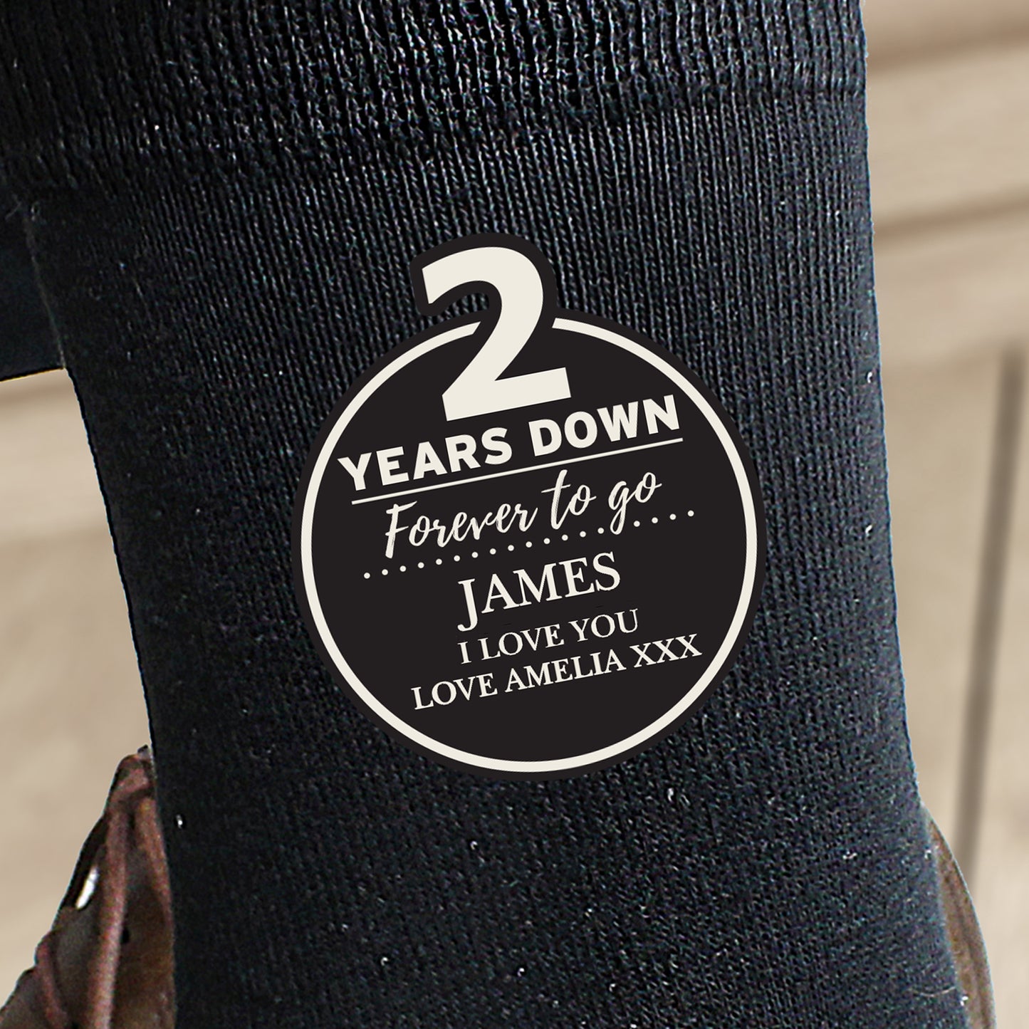 Personalised 2nd Anniversary Mens Socks - Personalise It!
