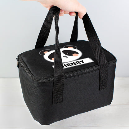 Personalised Panda Black Lunch Bag - Personalise It!