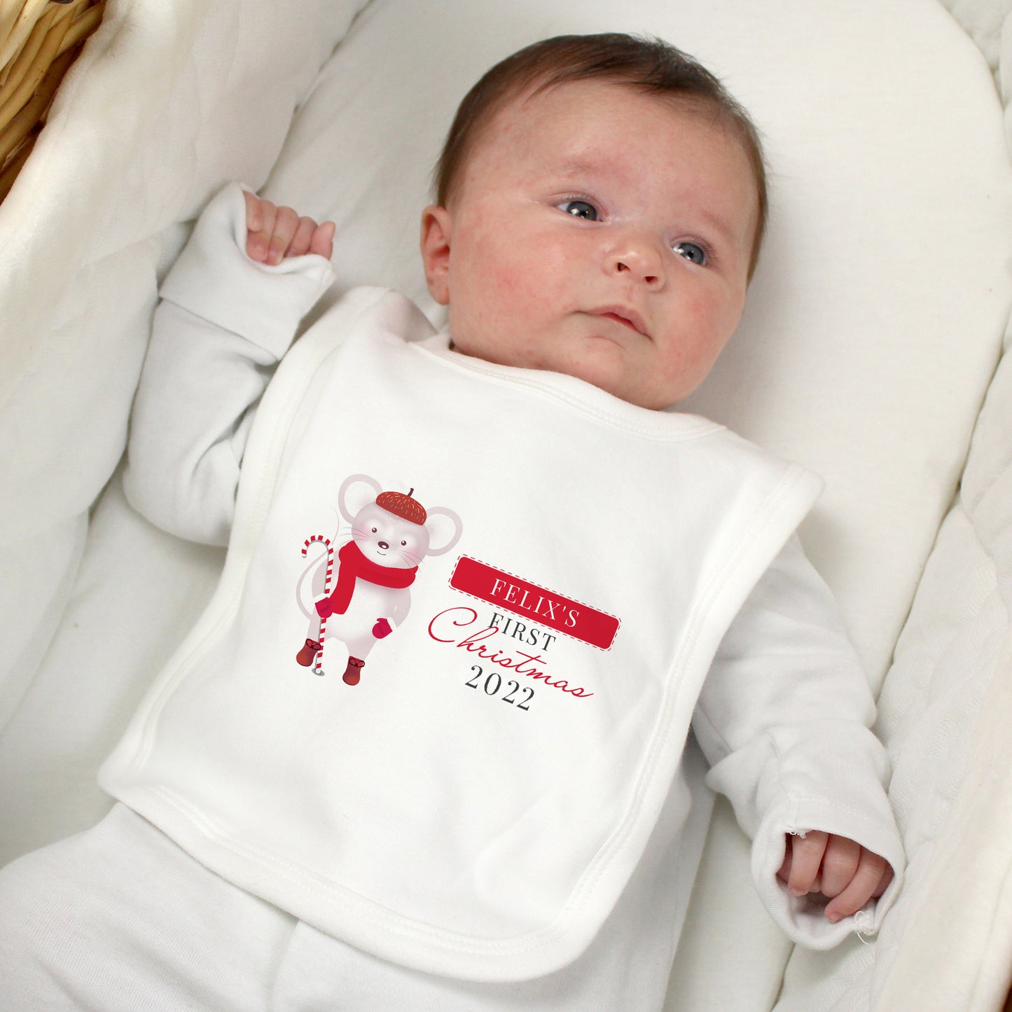 Personalised '1st Christmas' Mouse Bib - Personalise It!