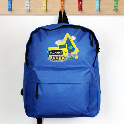Personalised Digger Black Backpack - Personalise It!