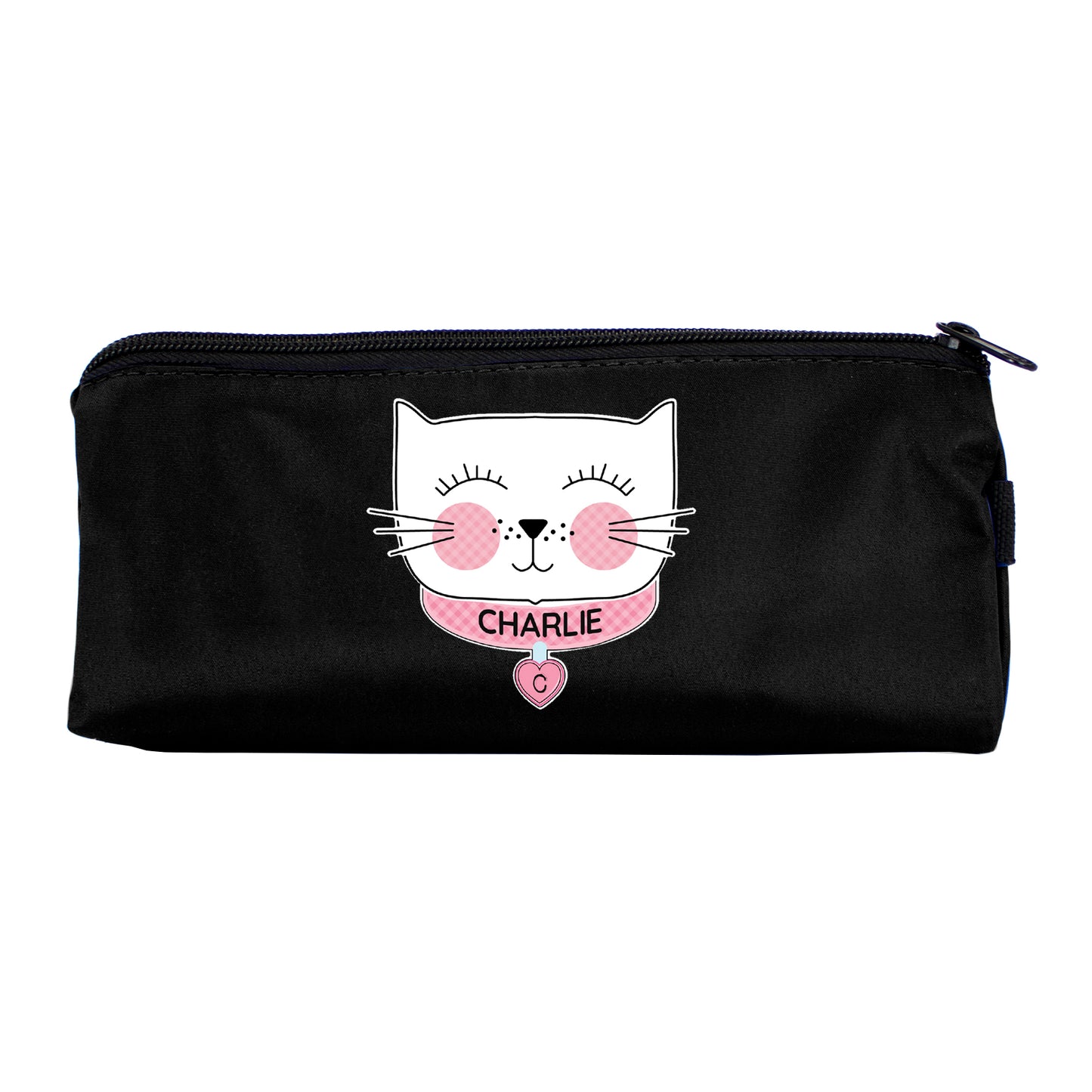 Personalised Cute Cat Black Pencil Case - Personalise It!