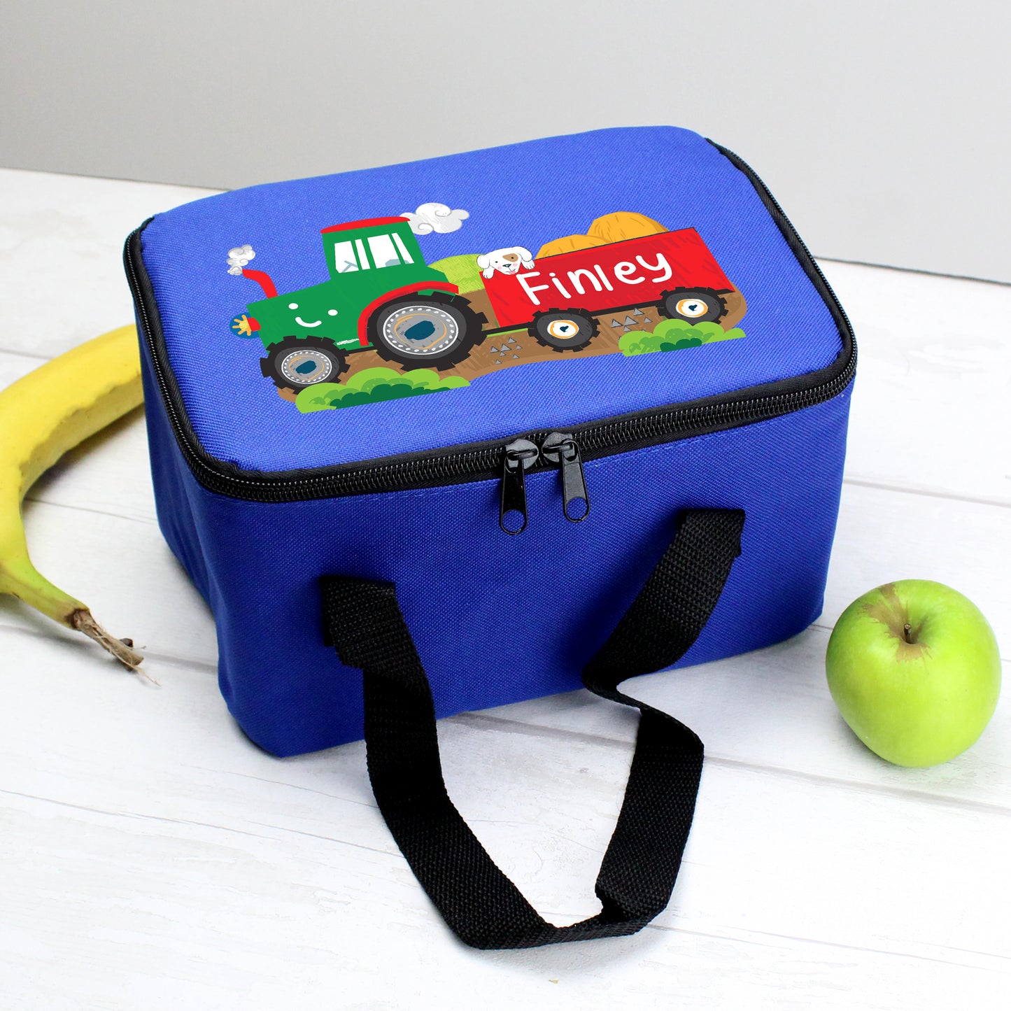 Personalised Tractor Blue Lunch Bag - Personalise It!