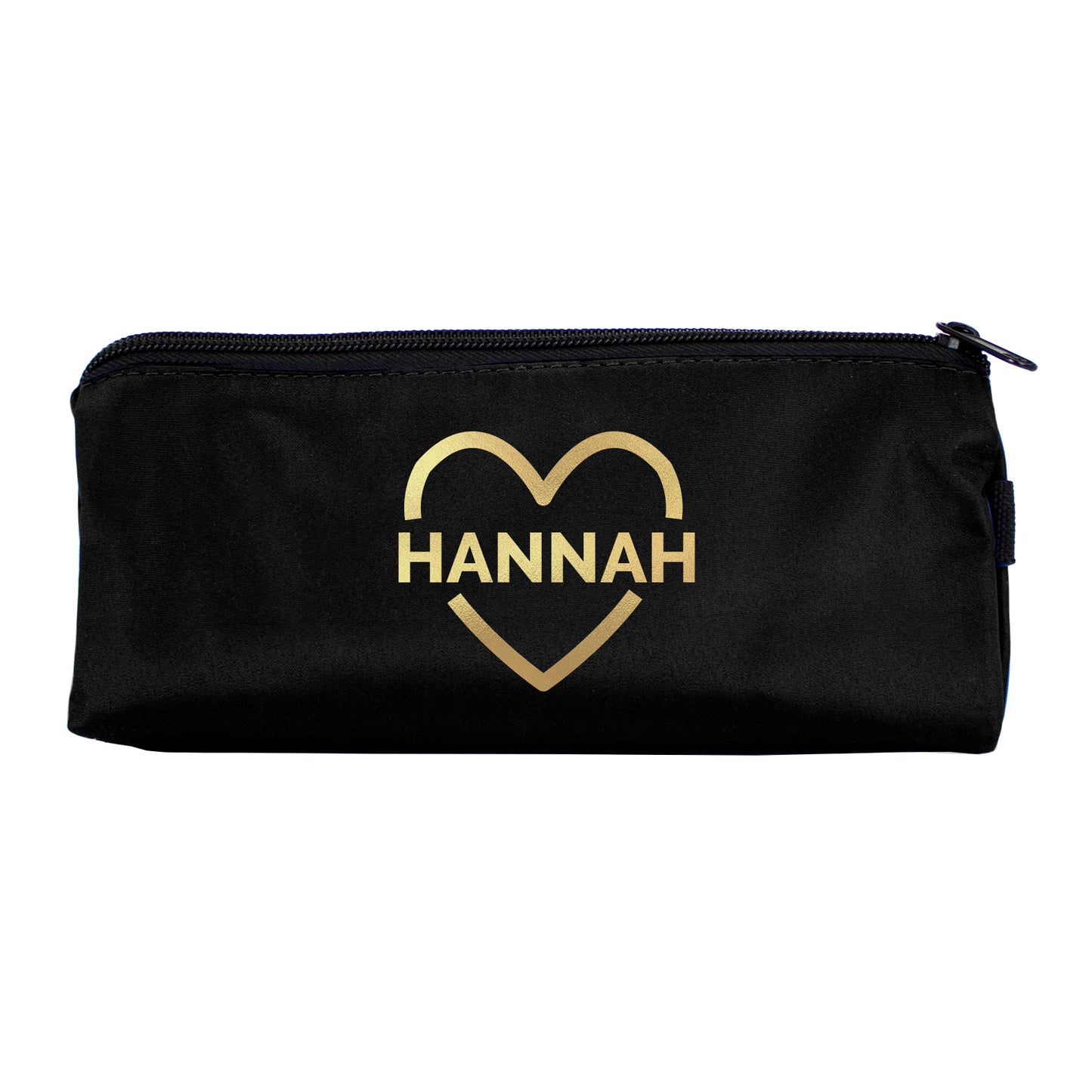 Personalised Gold Heart Black Pencil Case - Personalise It!