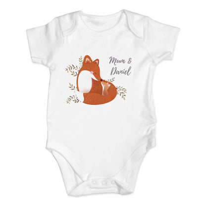 Personalised Mummy and Me Fox 0-3 Months Baby Vest - Personalise It!