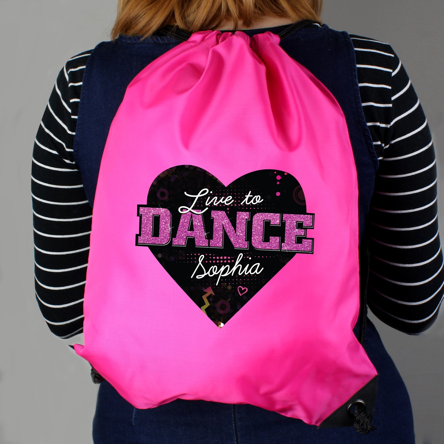 Personalised 'Live to Dance' Pink Kit Bag - Personalise It!