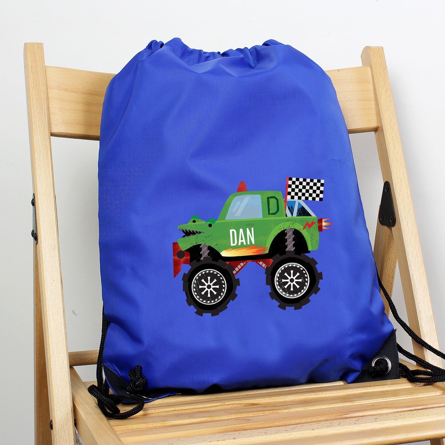 Personalised Monster Truck Blue Kit Bag - Personalise It!