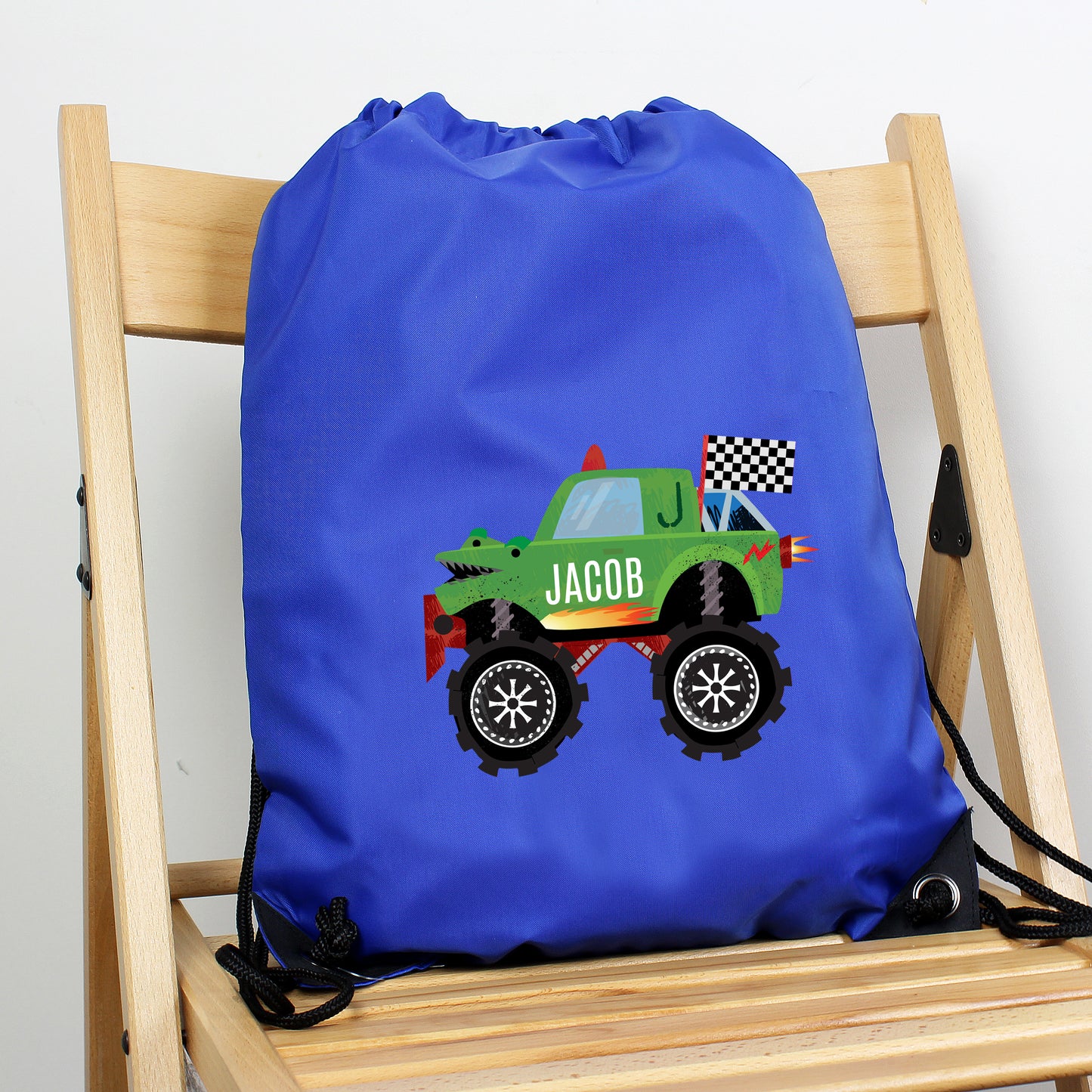 Personalised Monster Truck Blue Kit Bag - Personalise It!