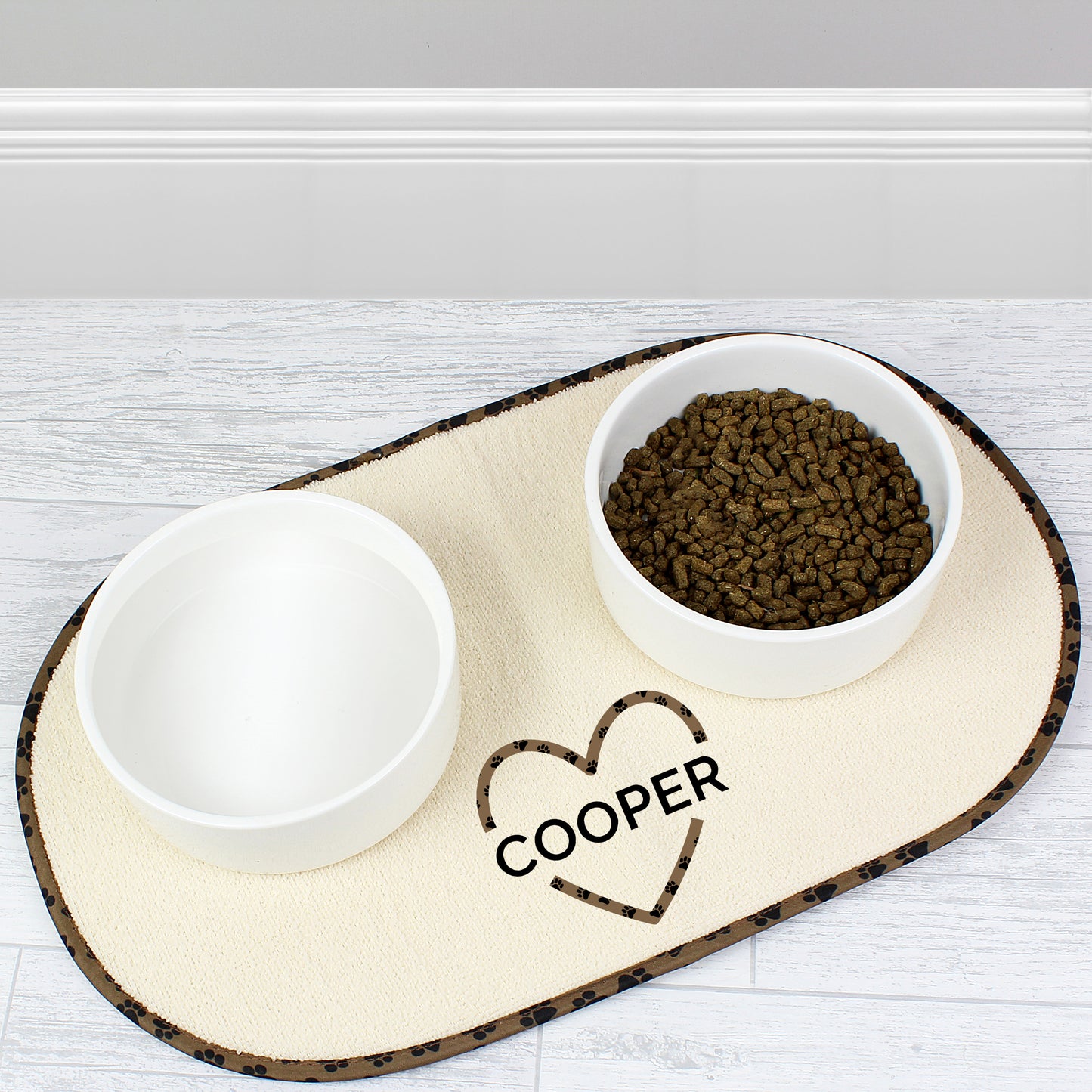 Personalised Love Heat Pet Bowl Placemat - Personalise It!