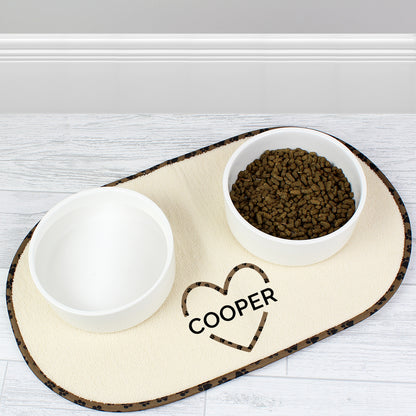 Personalised Love Heat Pet Bowl Placemat - Personalise It!
