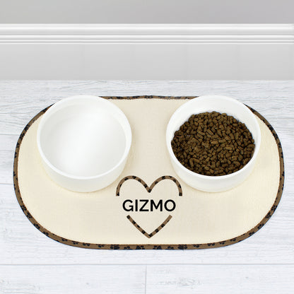 Personalised Love Heat Pet Bowl Placemat - Personalise It!