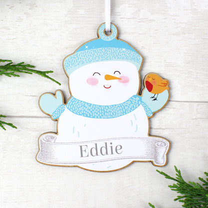 Personalised Set of Four Colourful Christmas Characters Wooden Hanging Decorations - Personalise It!